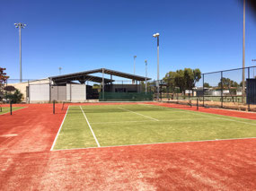 Synthetic tennis courts