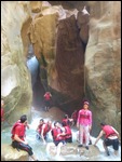 The end of the gorge of wadi Mujib