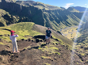 Hiking near our camp