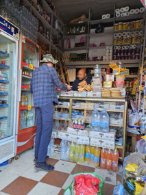 Buying bread and water in the morning