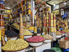 Olives and spices everywhere