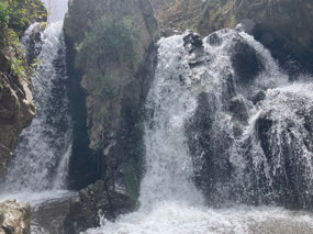 The waterfalls on a sunny day