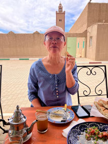 Sisi enjoying lunch