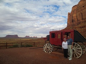 John and Pat at stagecoach yesterday 