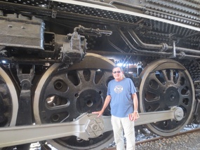 John in front of HUGE locomotive