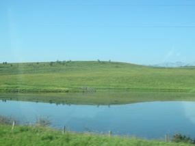 Suddenly in more rolling land