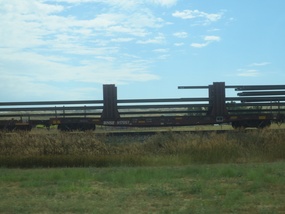 Train carrying replacement rails