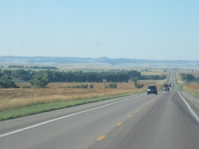Traveling the highway in Nebraska
