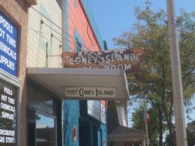 Approaching Coney Island Lunch Room