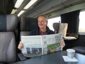 Chris on the train ...