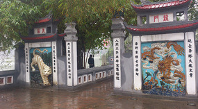 Gate to the temple on the lake