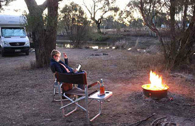Fire, chair, drink....heaven