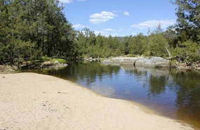 Swimming hole beach