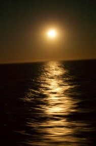 Hazy sunset over the Timor Sea