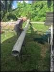 Thomas working on our new mast