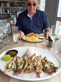 Grilled prawns at The Rock