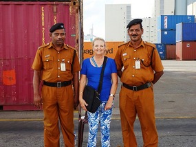 Mum with security