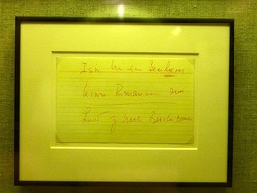 Speech card from his famous Berlin speech.