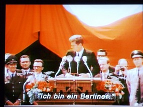 From the footage of the Berlin speech.