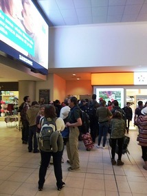 The angry horde post flight cancellation