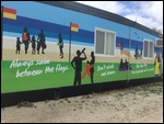 Painted container.