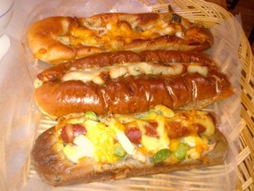 Japanese Chile-Cheese dog for breakfast