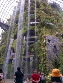 Waterfall inside the Cloud Dome