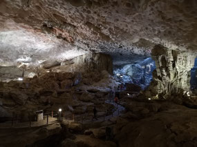 Look close for the people in the cave