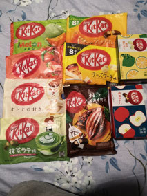 9 of over 500 flavours of Kit Kat