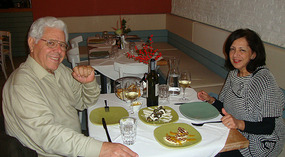 Enjoying our dinner at Yantes