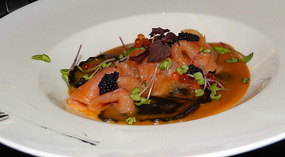  I loved this dish! Smoked Salmon -black caviar !