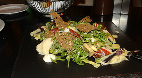Jamon Iberico and assorted green salad