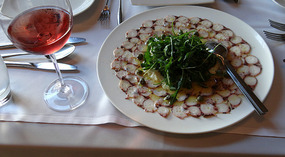 Rose wine - The Octopus Carpaccio dish