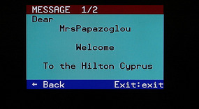 The welcoming note on the flat TV