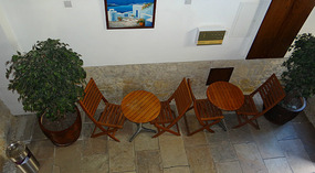 The entrance interior seating corridor.