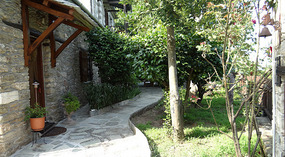 The beautiful courtyard and gardens of the Villa
