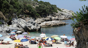 The beach of Lambinou near Tsagkarada, Pelion