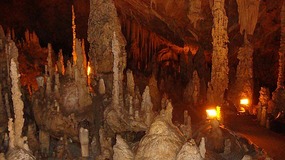 STALACTITES IN A HUGE ROOM