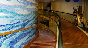 The way to the Garden studios of the upper floor