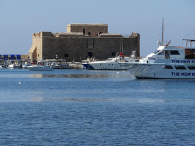 The harbor-side and the Castle in Paphos