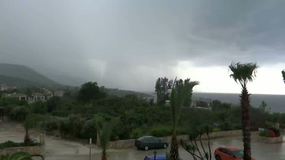 The Sudden rainstorm.