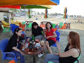 With Angela at the Finikoudes promenade 