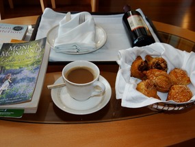 First cup of coffee before the stroll