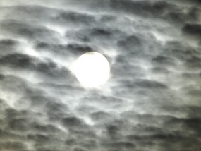 The sun hidden below the clouds 