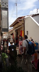 The entrance in a central lane of the village