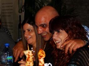 Stavros with family members and friends