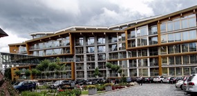 The hotel's exterior and gardens