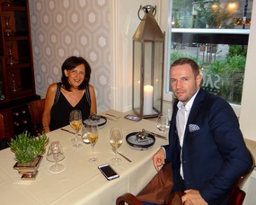 Dining with a friend at Salto