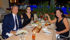 Dinning with friends.