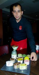 Ivan presenting the dessert selection.